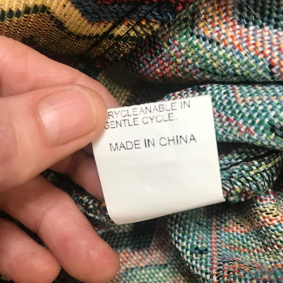 Geometric Patchwork Jacket | Boho Vintage-Style Tapestry Coat - Picture 9 of 12